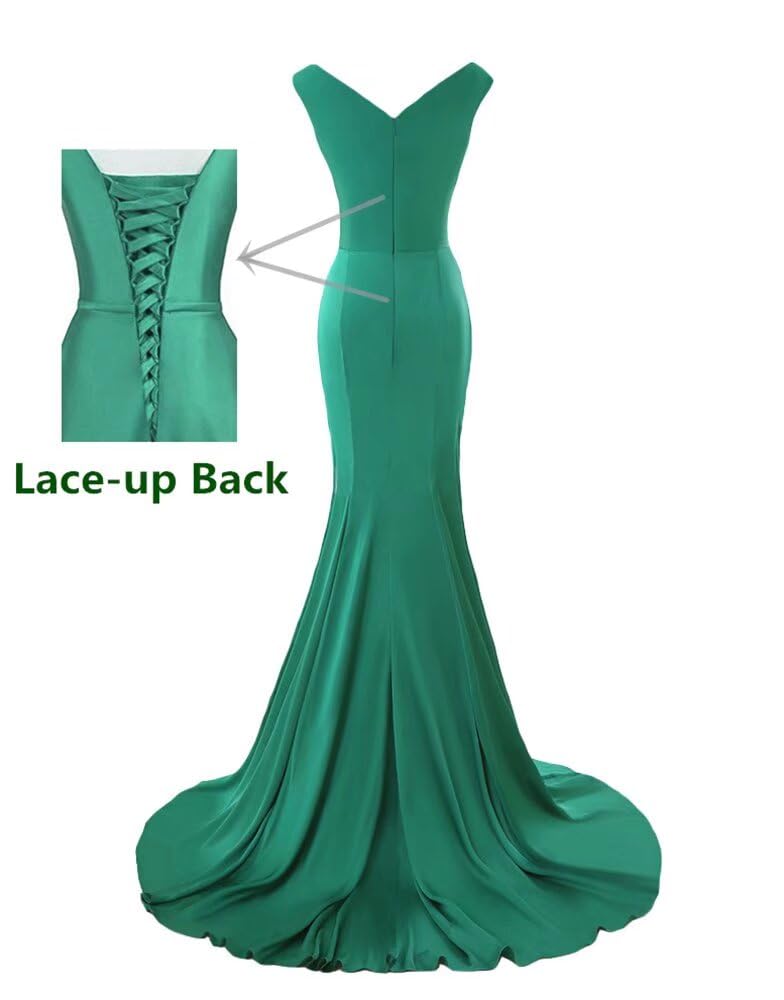Elegant Mermaid Evening Dress V-Neck Long Chiffon Bridesmaid Gown for Women - Perfect for Prom, Formal Events & Wedding Parties