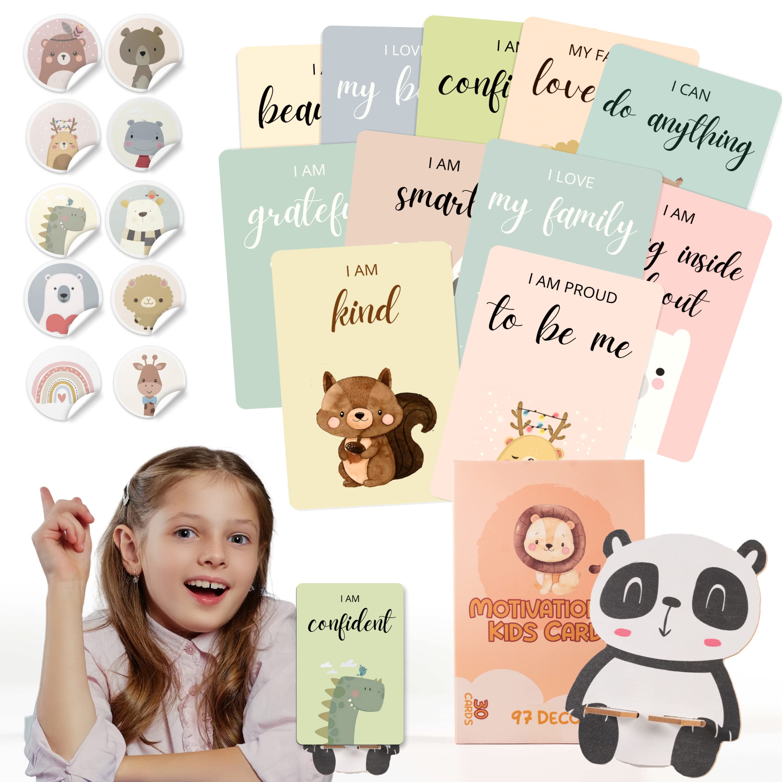 97 Positive Affirmation Cards for Kids & Teens - Daily Motivational Flash Cards for Children's Self-Esteem & Confidence Building - Perfect for Morning Routines, Classroom Activities & Bedtime Encouragement