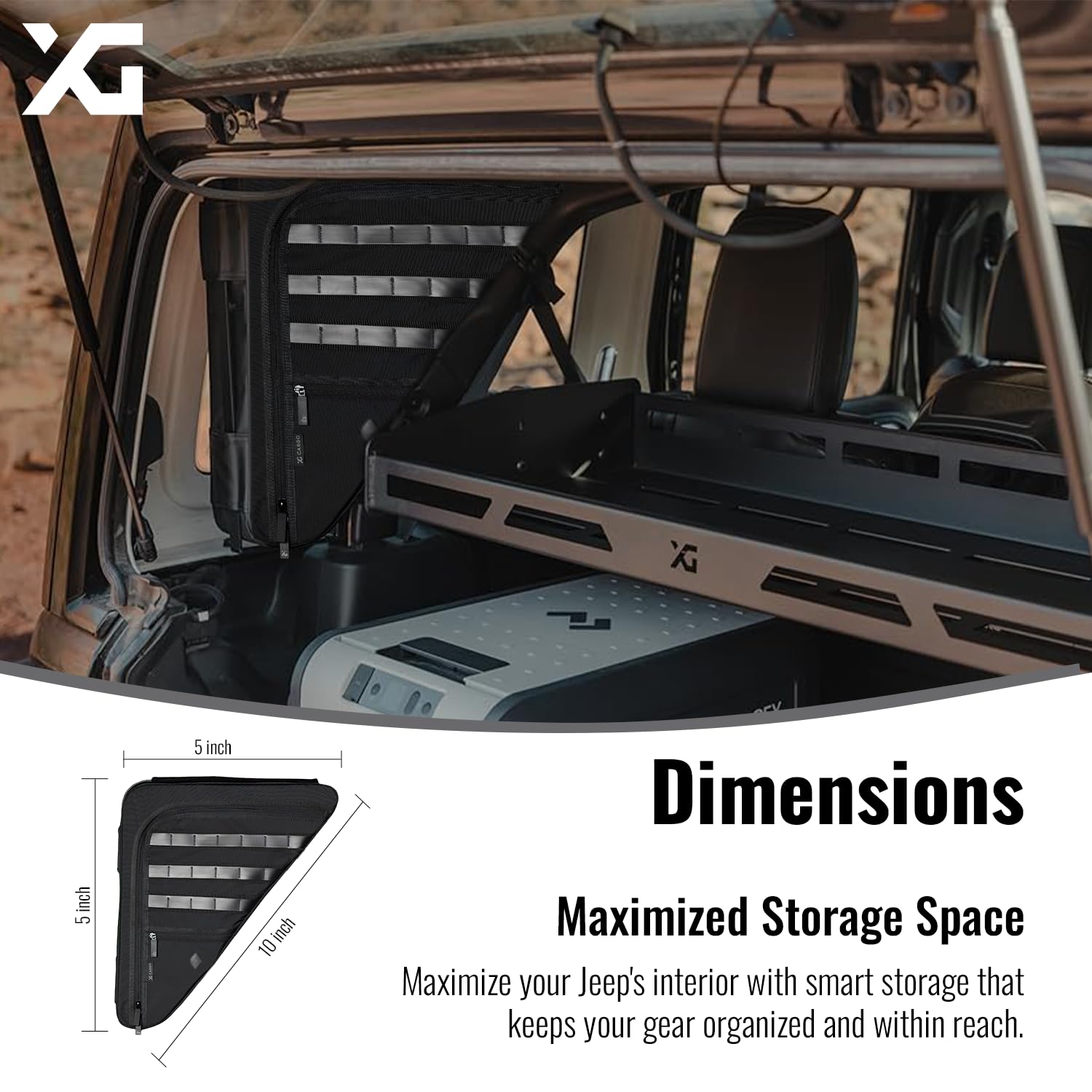 Wrangler Gama Adventure JL/4XE Jeep Storage Bag - Waterproof Nylon Roll Bar Organizer for Jeep Wrangler (12lb) | Perfect for Off-Road Gear Storage & Adventure Travel Accessories
