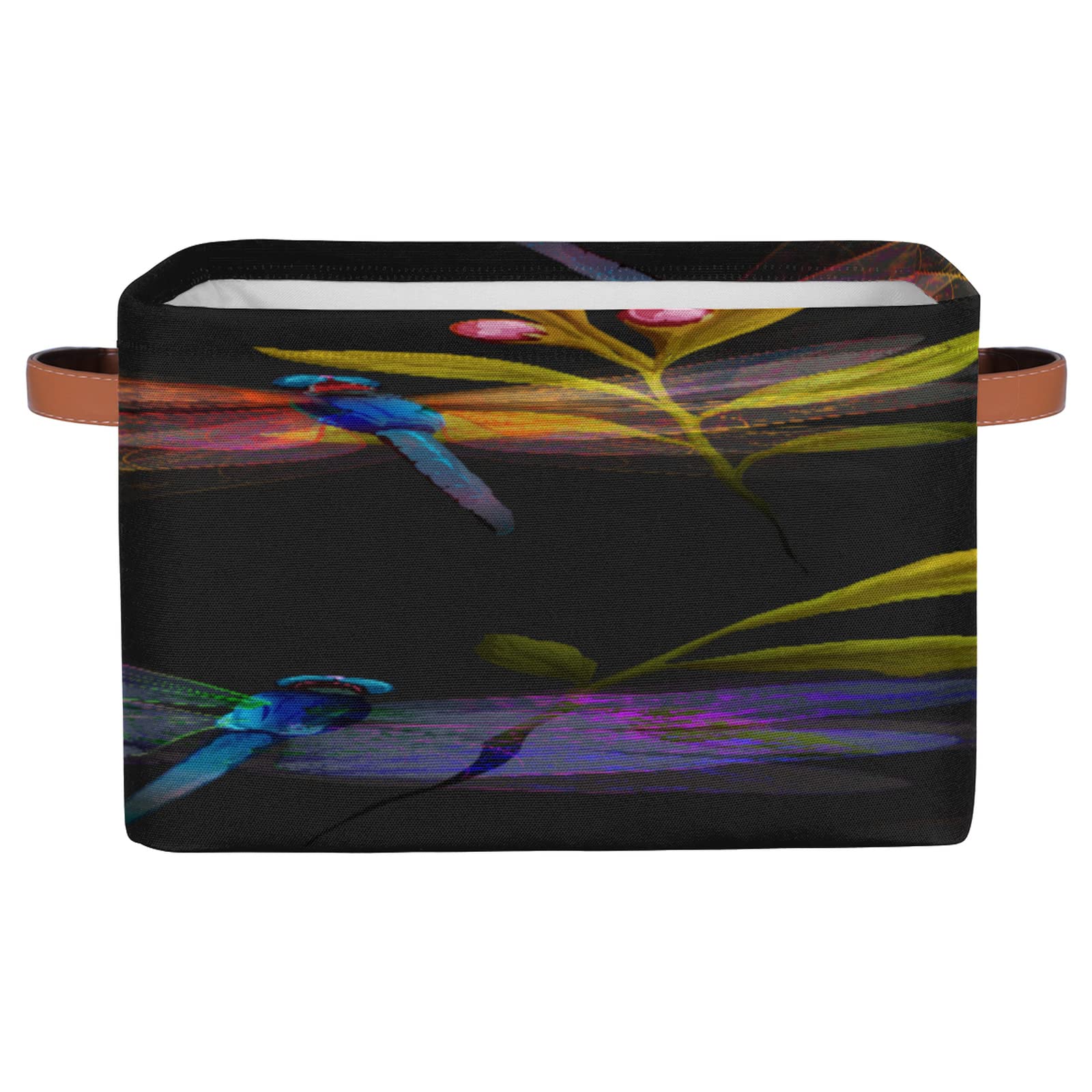 Floral Dragonfly Rectangular Storage Basket - Organizer for Car, Shelves, Bedroom, Laundry & Living Room | Home Decor & Storage Solution