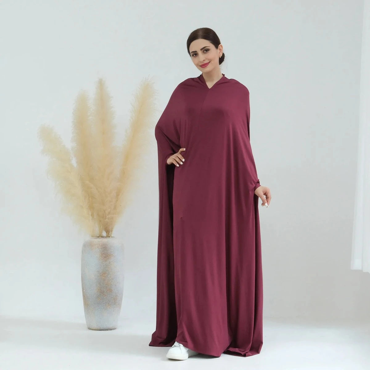 One Piece Full Length Jilbab Prayer Abaya Dress With Hood - Modest Islamic Clothing for Women - Perfect for Prayer, Mosque, and Everyday Wear