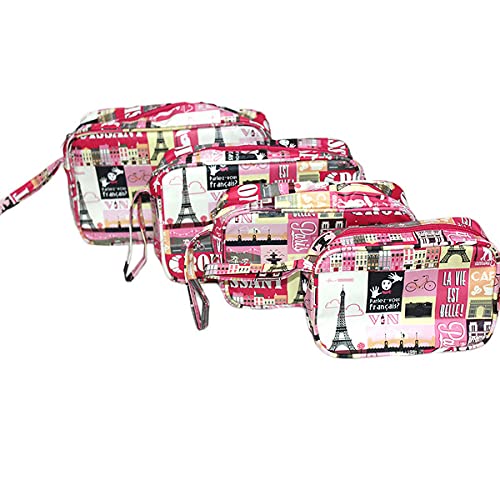 HOS 4-Piece Multipurpose Travel Organizer Pouch Set - Waterproof Toiletry Bag for Shaving, Cosmetics & Makeup Kit - Perfect for Travel, Gym, Camping & Daily Use