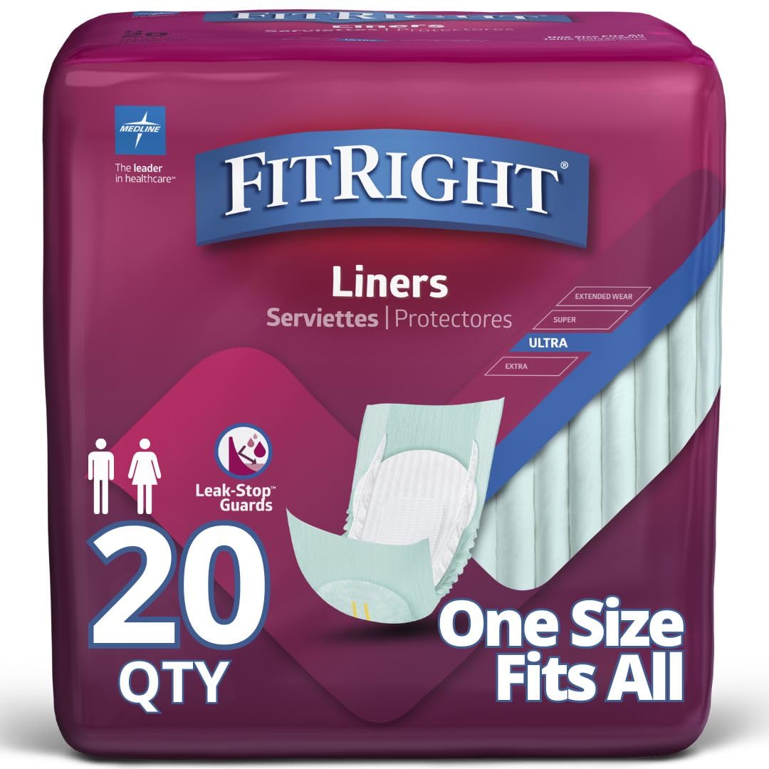 FitRight Maximum Absorbency Incontinence Liners for Adults - 20 Count Pack | Premium Bladder Leak Protection for Women & Men | Ideal for Daily Use, Travel & Active Lifestyles