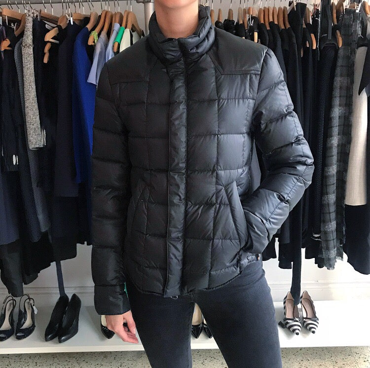 Balmain Black Puffer Jacket with Leather Trim - Winter Coat for Women | Fashion Outerwear for Cold Weather & Street Style