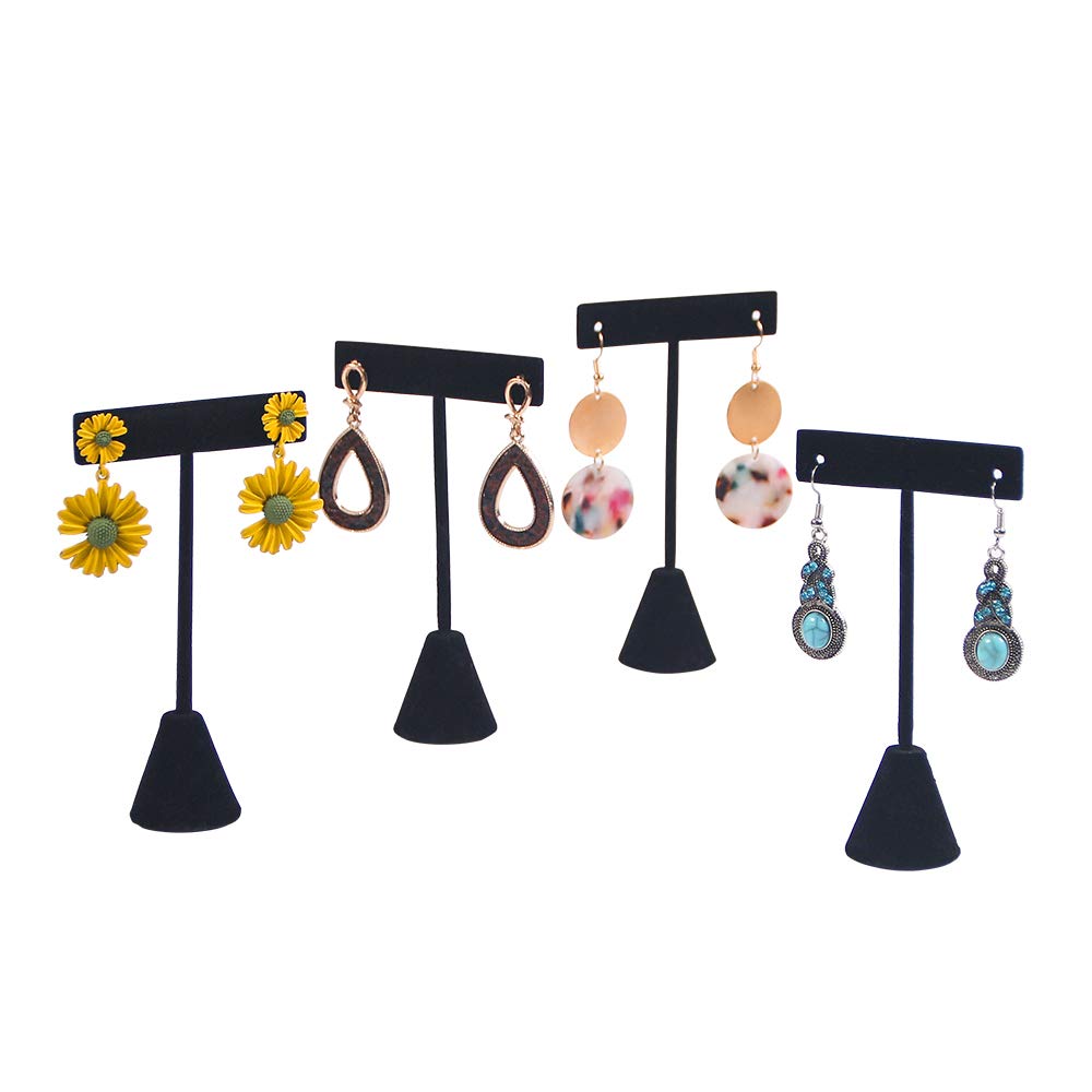 4Pcs T-Shaped Earring Stand Holder - Jewelry Organizer for Stud & Hoop Earrings (4.5 Inch Height) - Perfect for Boutique Displays, Home Organization & Gift Packaging