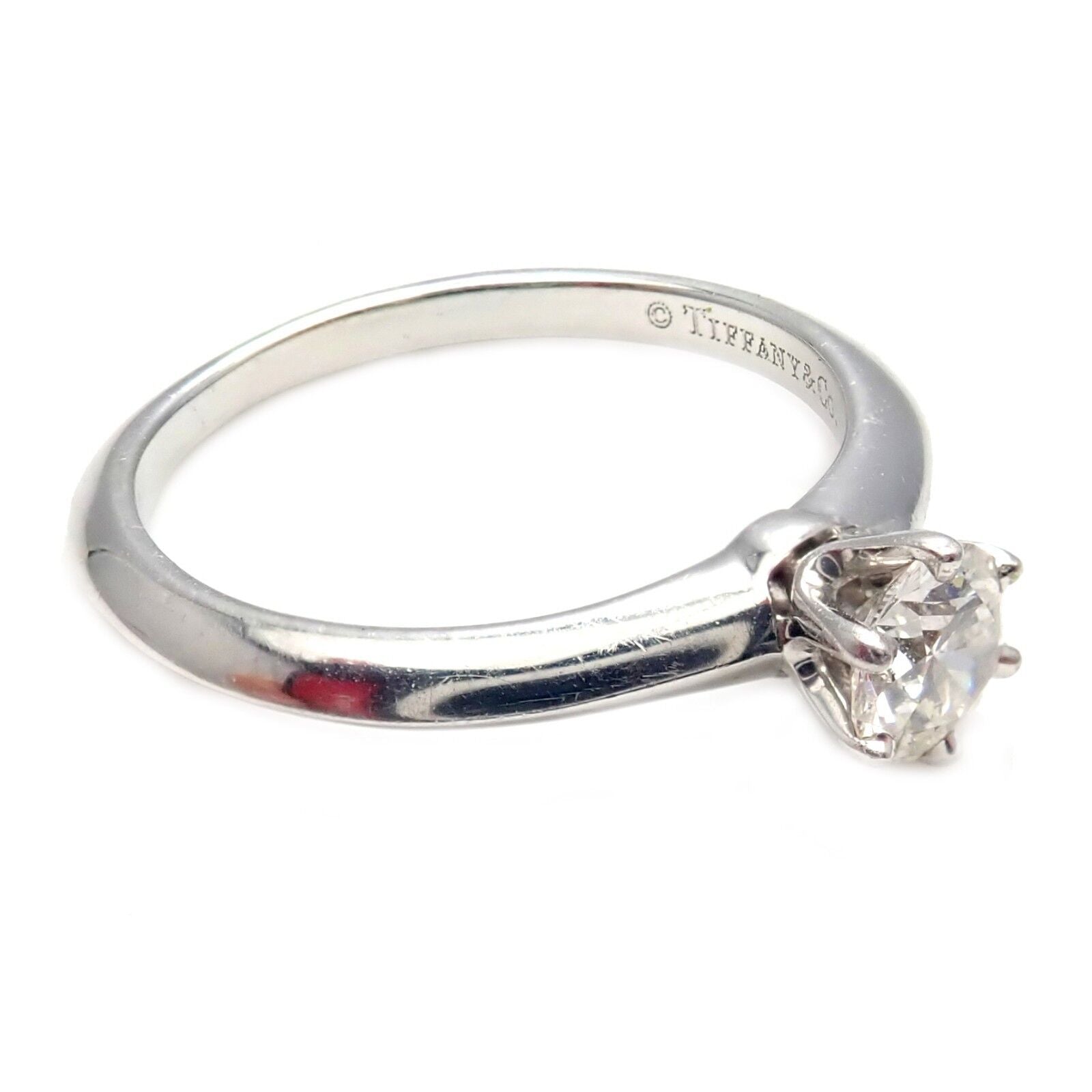 Authentic Tiffany & Co. Platinum 0.31Ct Diamond G/VS1 Engagement Ring with Certificate - Perfect for Proposals, Weddings & Anniversary Gifts