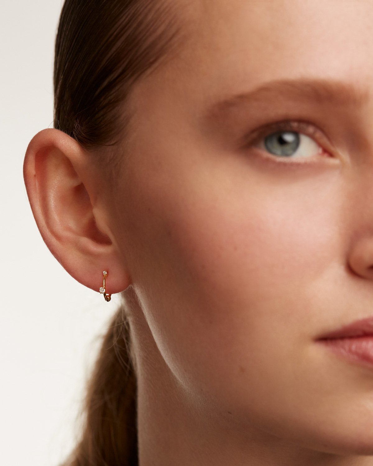 GRID Kaya Gold Earrings for Women - 14K Solid Gold Hoop Earrings, Minimalist Dainty Jewelry - Perfect for Everyday Wear, Gift Giving & Special Occasions