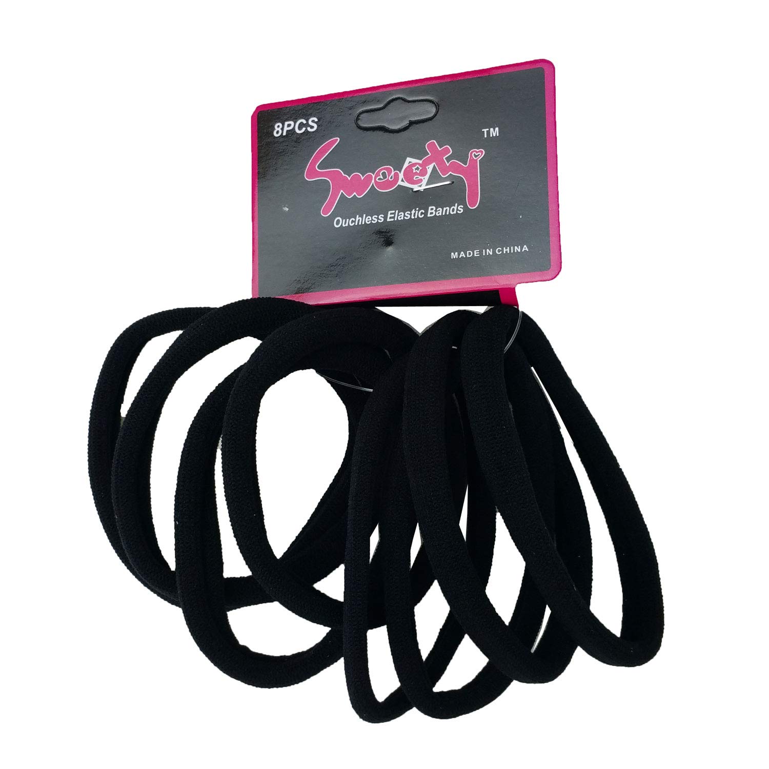 96 Large Black Seamless Elastic Hair Ties - Soft Ponytail Holders & Scrunchies for Women & Girls (Perfect for Workouts, Yoga, Office & Everyday Hairstyles)