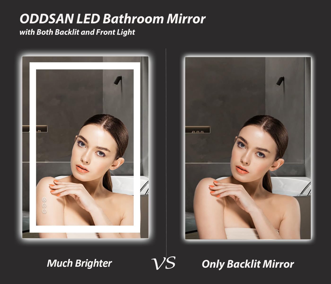 40 x 36 Inch LED Bathroom Mirror with Dimmable Front & Backlit - Anti-Fog, Shatterproof Vanity Mirror for Makeup & Shaving - ETL Certified (Ideal for Modern Bathrooms & Dressing Rooms)