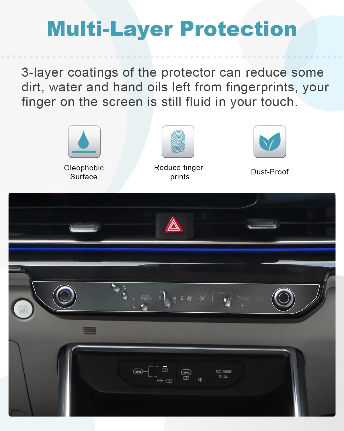 2 Pack 2025 Kia Carnival Screen Protector - HD Clear Anti-Scratch Film for Center AC Display | Perfect for Daily Driving & Road Trips