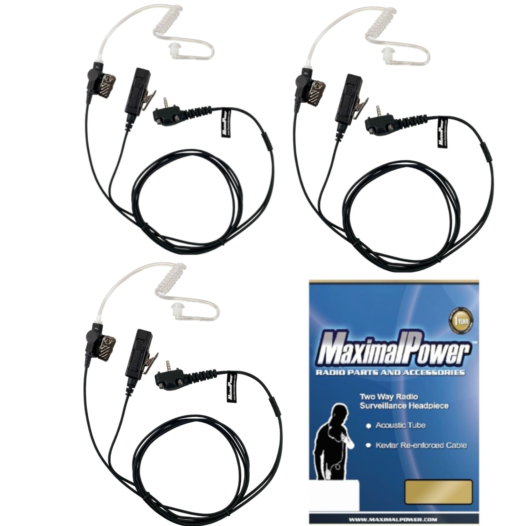 Vertex Radio Surveillance Headset with PTT Mic & Kevlar Enforcement Combo Pack - Secure Communication for Law Enforcement & Security Professionals