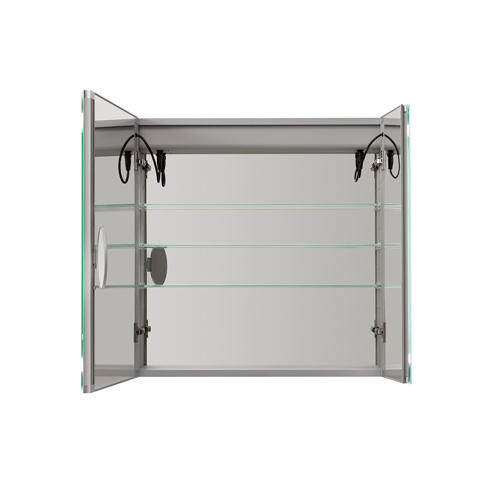 Aquadom Royale Basic Q 30x30 LED Lighted Bathroom Medicine Cabinet - Perfect for Modern Bathrooms & Vanities with Built-In Lighting