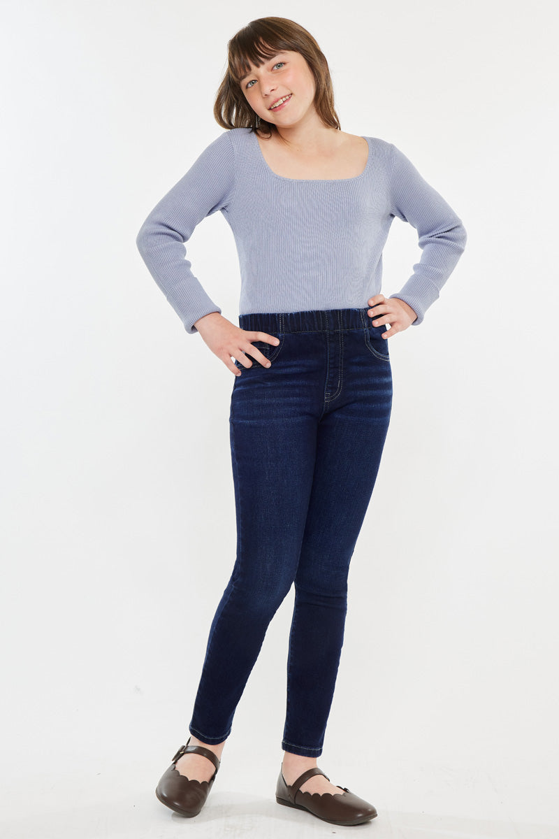Crystal High Rise Ankle Skinny Jeans for Kids - Trendy Stretch Denim Pants for Girls & Boys - Perfect for School, Playdates & Casual Outings