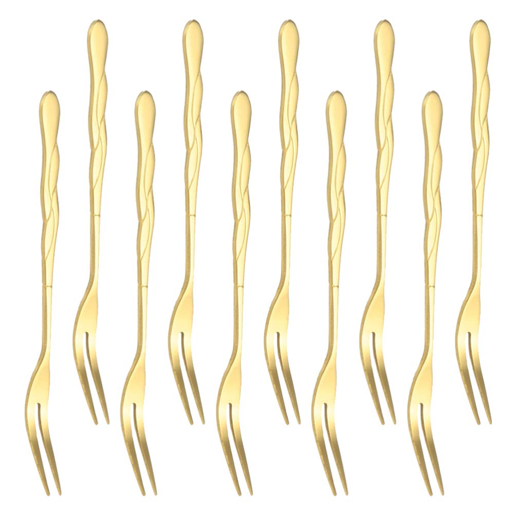DOITOOL 10-Pack Reusable Stainless Steel Fruit Picks - Elegant Fruit Forks for Parties, Picnics, BBQ, and Dessert Platters