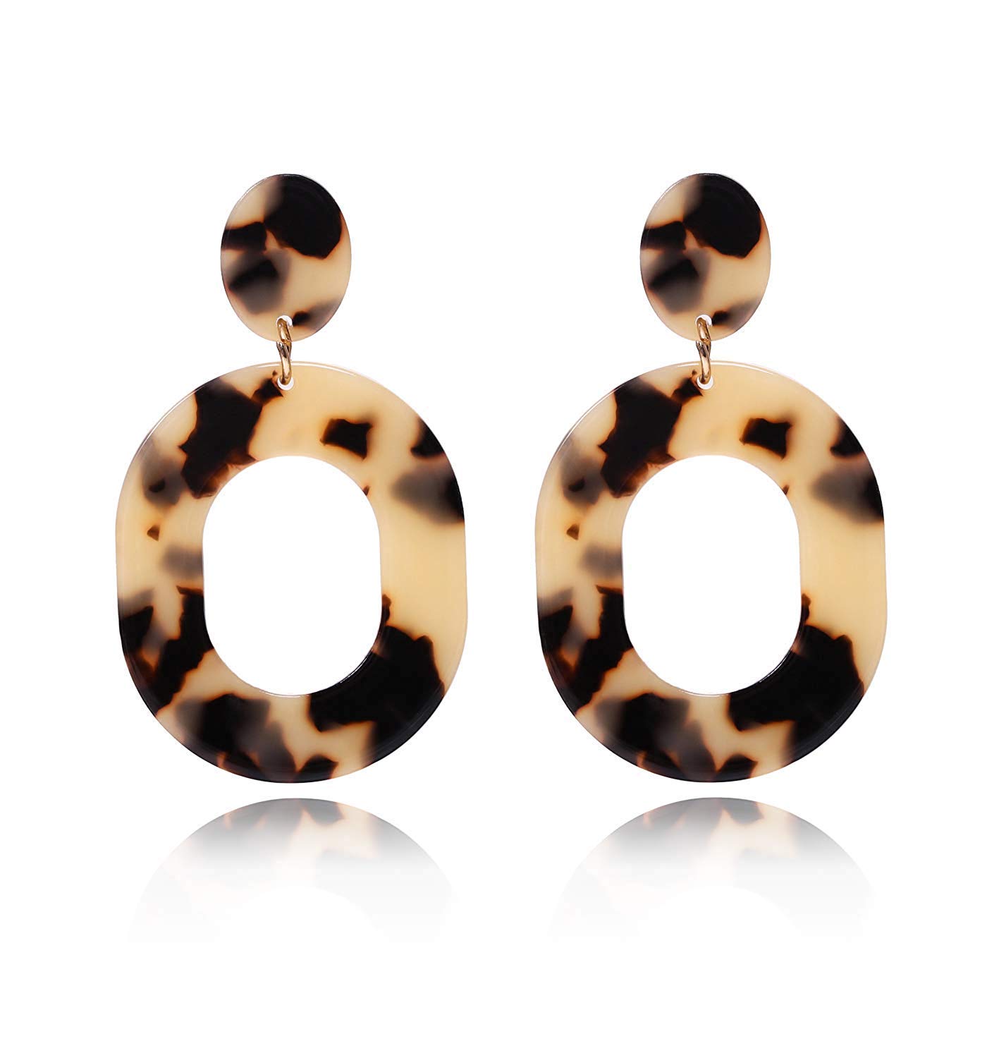 Stylish Geometric Acrylic Drop Earrings for Women & Girls - Trendy Resin Dangle Hoop Earrings - Fashion Statement Jewelry for Parties, Work & Everyday Wear