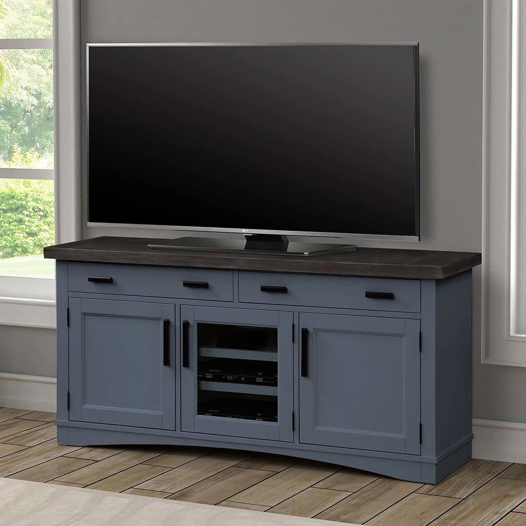 Modern Roots TV Stand with Storage - Rustic Wood Entertainment Center for Living Room - Perfect for TVs up to 65