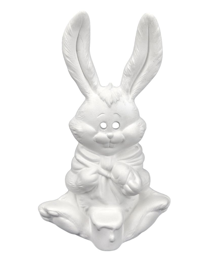 Unpainted Ceramic Bisque Easter Bunny Eggs for DIY Painting - Perfect for Easter Crafts, Holiday Decorations & Kids' Art Projects