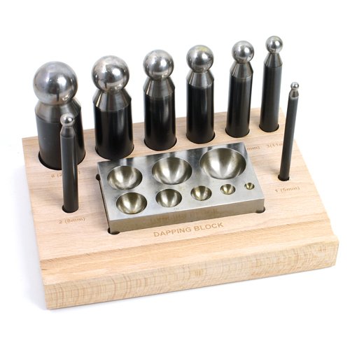 Dapping Punch Set with 8 Punches & Block - SFC Tools for Jewelry Making