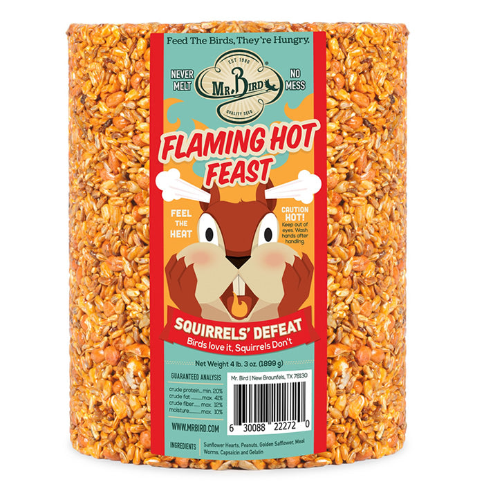 Flaming Hot Feast Seed Log, Jumbo Size - Premium Bird Food for Wild Birds - Perfect for Backyard Bird Feeders & Garden Wildlife Feeding