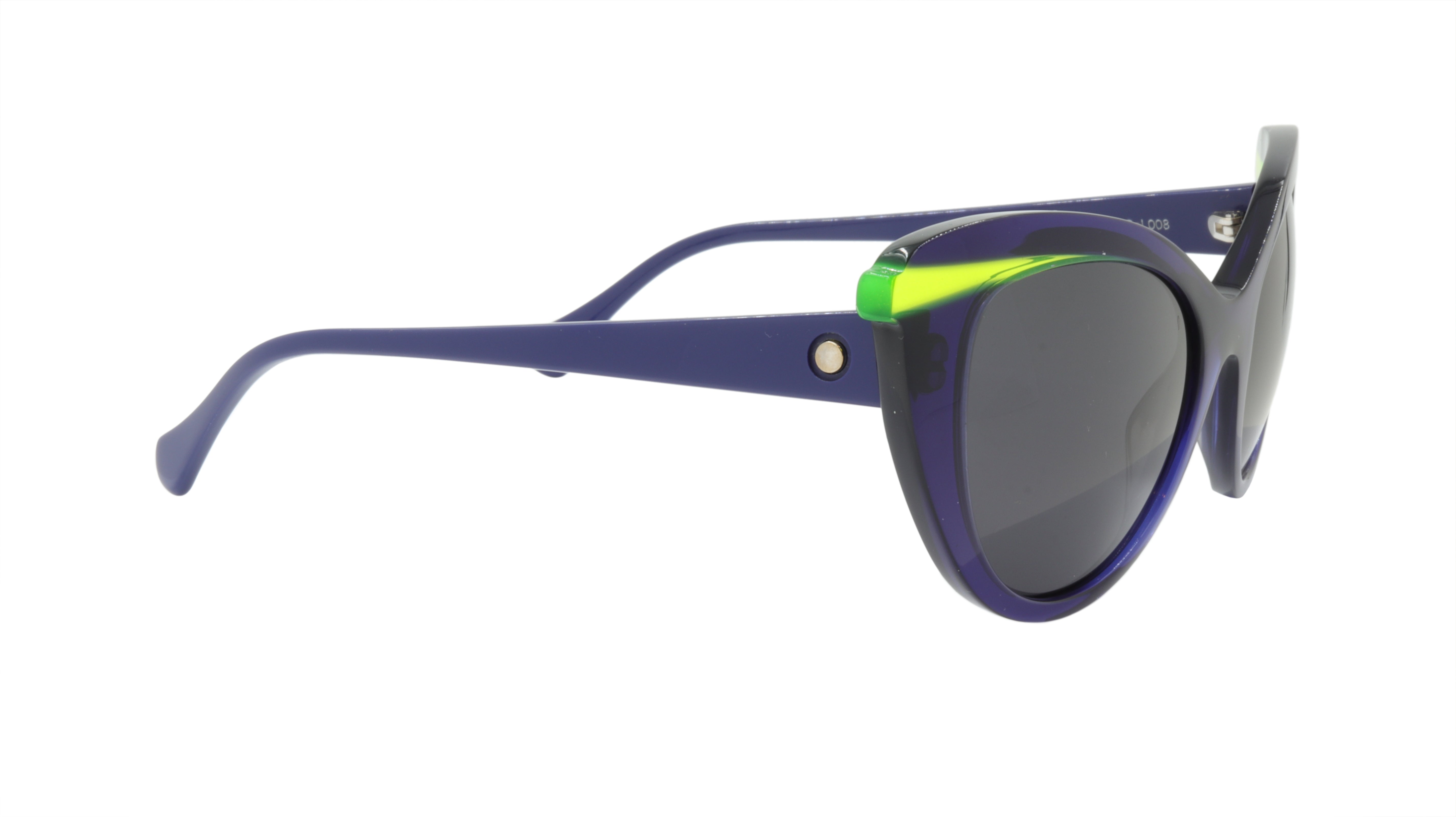 Face A Face SHINE 2 Acetate Sunglasses Frame - Ink Blue & Fluorescent Yellow | Stylish UV Protection for Outdoor Activities, Beach & Driving