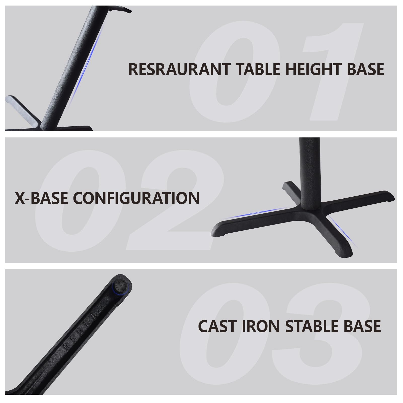 Jogreful 28 Inch Table Base Only - Heavy Duty Cast Iron Metal Legs for Coffee, Dining, Desk & Furniture - X-Base Design (30''x30'') - Perfect for Home Office, Restaurant & Cafe Settings