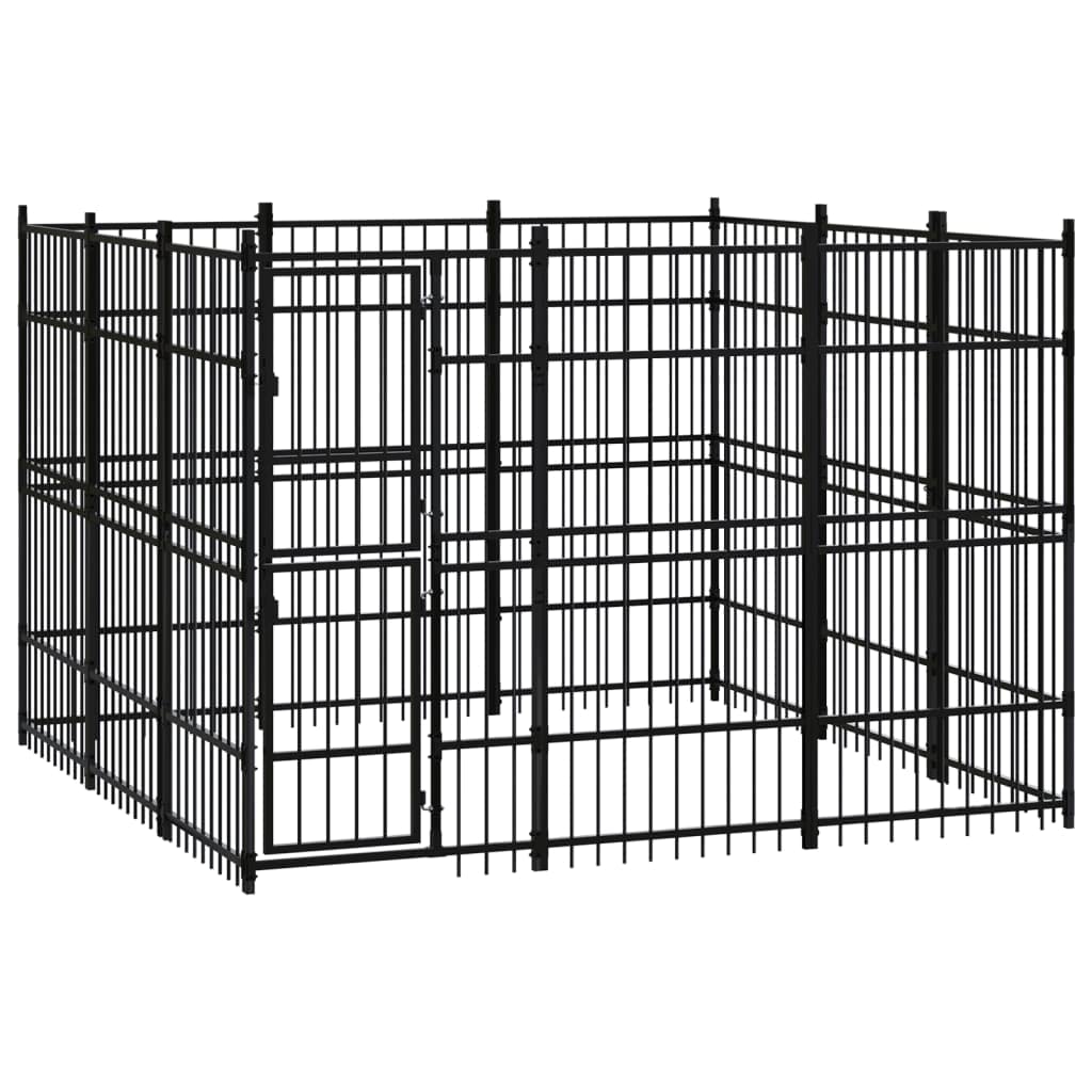 Sturdy Outdoor Dog Kennel with Lockable Steel Door - 89.2 ft² Pet Exercise Fence for Backyard, Garden & Patio | Durable Metal Dog Cage for Large Dogs, Secure Puppy Playpen for Outdoor Use