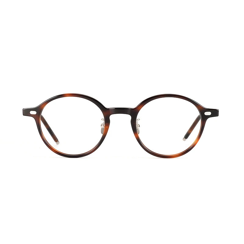 Stylish Black Unisex Full Rim Round Acetate Eyeglasses Frame - Trendy Retro Glasses for Men & Women - Perfect for Reading, Work, and Fashion Accessories