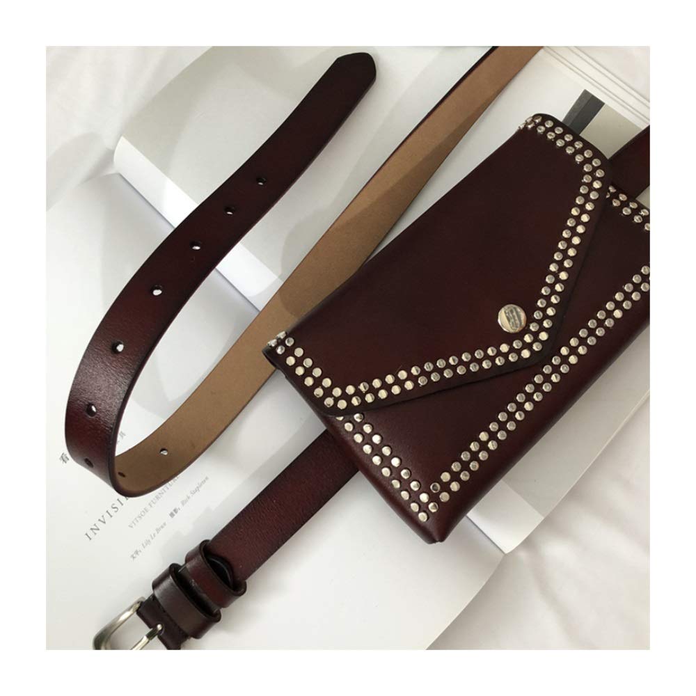 XCJ Punk Gothic Leather Waist Bag - Steampunk Waterproof Waist Pack for Men & Women | Retro Rock Shoulder Bag | Black & Brown Options (18x11cm) - Perfect for Concerts, Festivals & Gothic Fashion