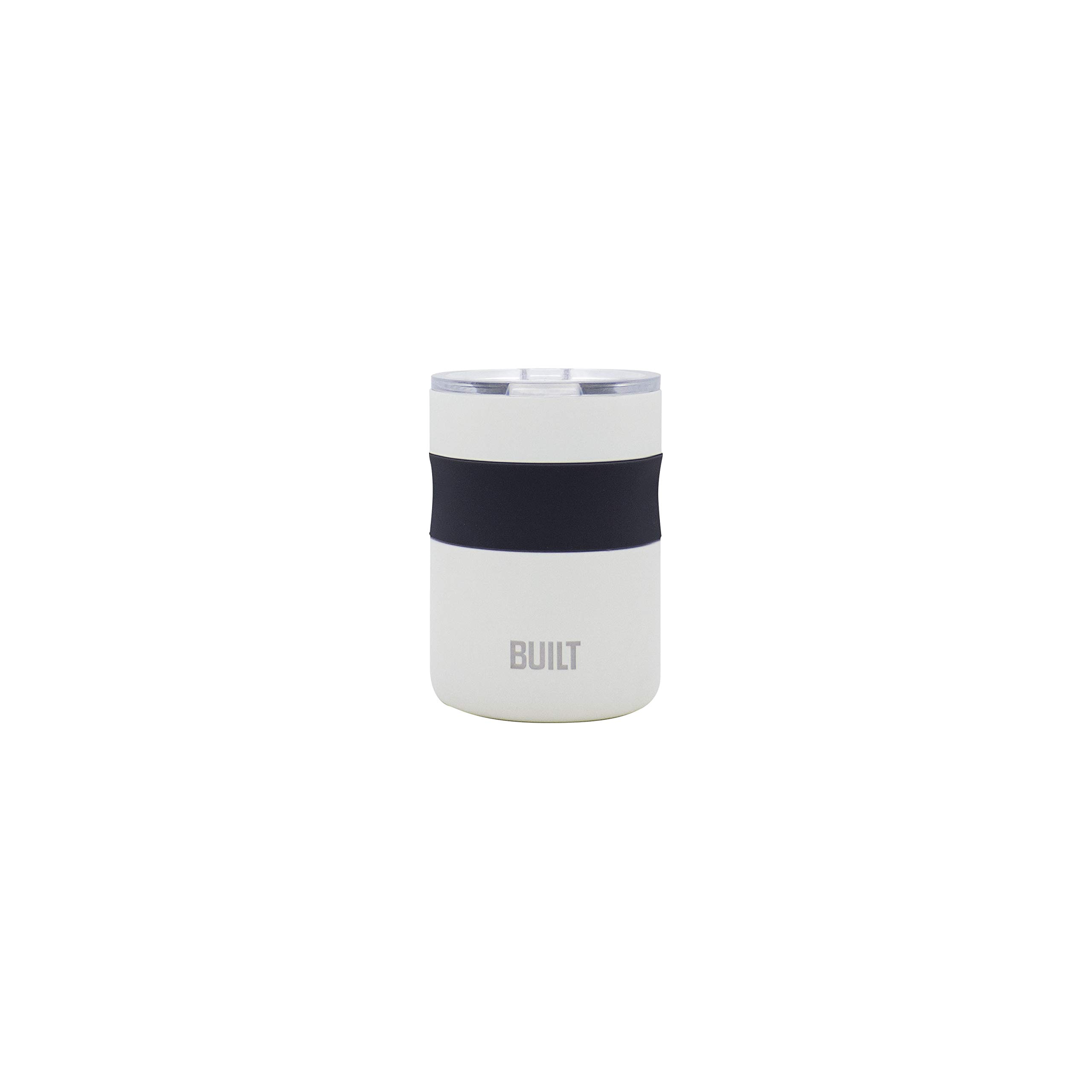 Premium 12oz Double Wall Stainless Steel Insulated Coffee Mug - White (BUILT 5270077) - Keeps Drinks Hot/Cold for Hours - Perfect for Office, Home & Travel Use