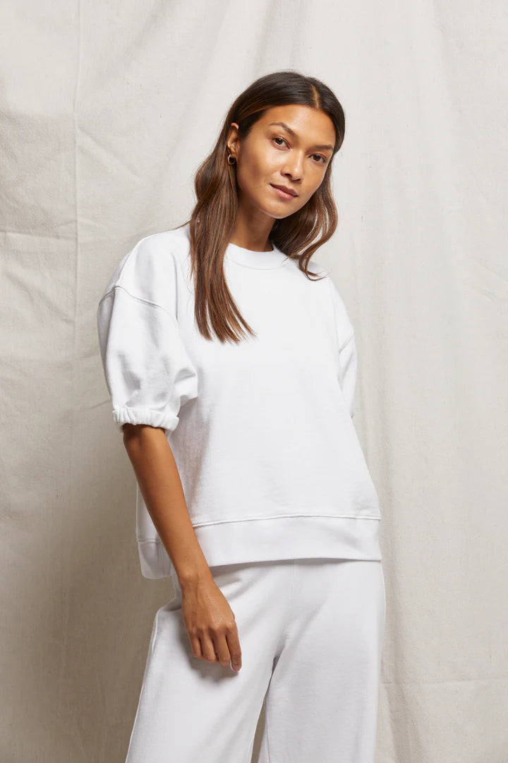 Premium White T-Shirt for Women | Rebecca Soft Cotton Crewneck Sweatshirt | Casual Wear, Layering & Everyday Comfort