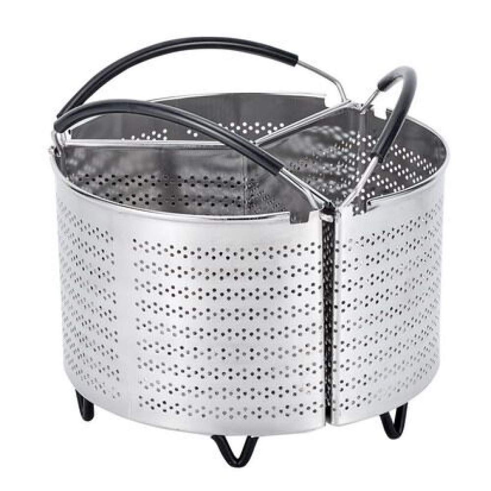 6 Quart Steamer Basket for Instant Pot & Pressure Cookers - Stainless Steel Strainer Insert with Silicone Handle - Perfect for Vegetables, Dumplings & Seafood Cooking