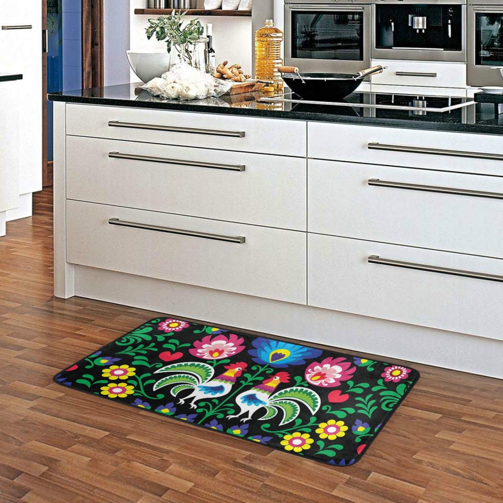 Qilmy Non-Slip Polish Folk Art Pattern Area Rug - 39x20 Inch Soft Comfort Floor Mat for Living Room, Bedroom, Bathroom & Dorm | Home Decor & Dining Room Carpet with Traditional Design
