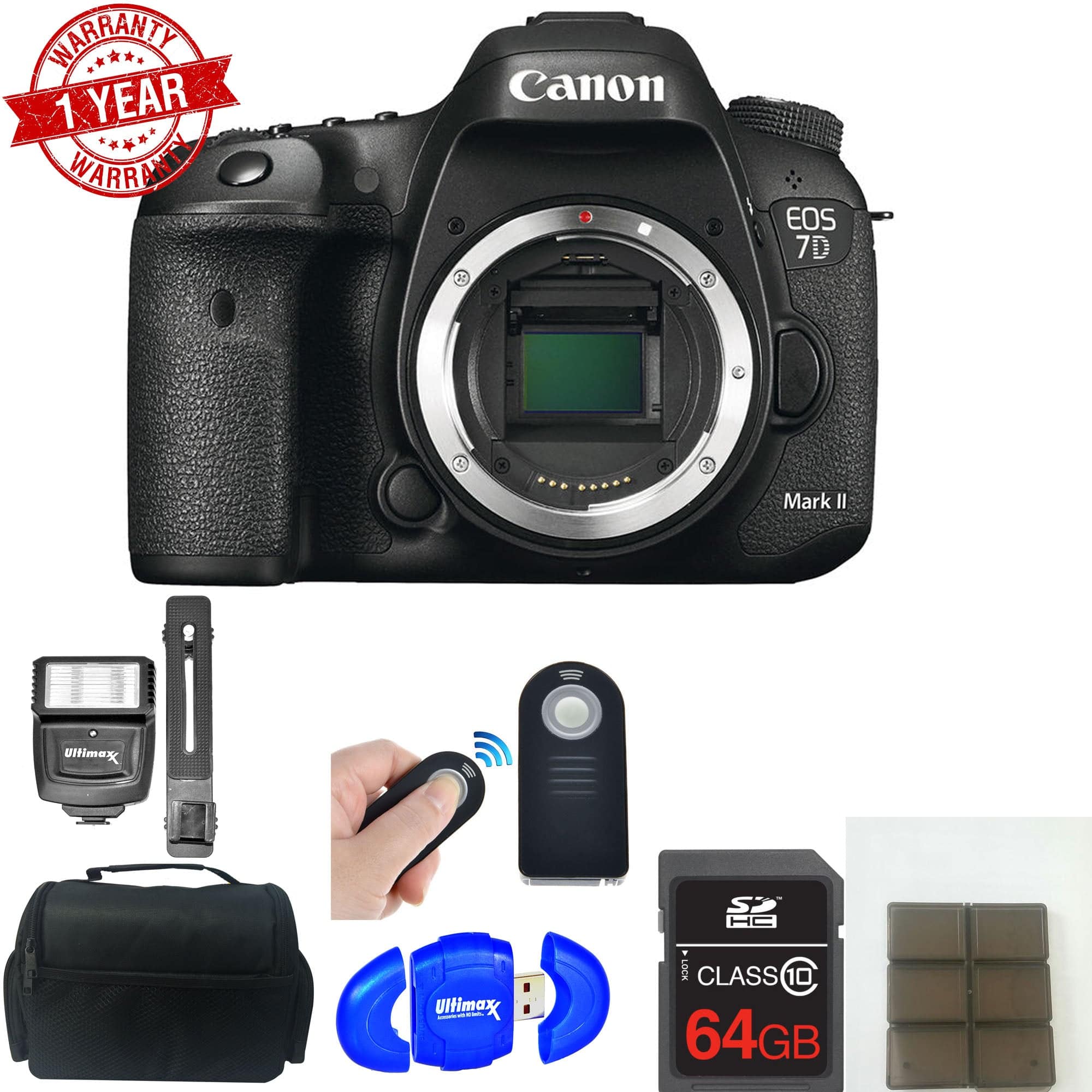 Canon EOS 7D Mark II 20.2MP DSLR Camera with 1080p HD Video & 64GB Bundle - Professional Photography for Sports, Wildlife & Action Shots