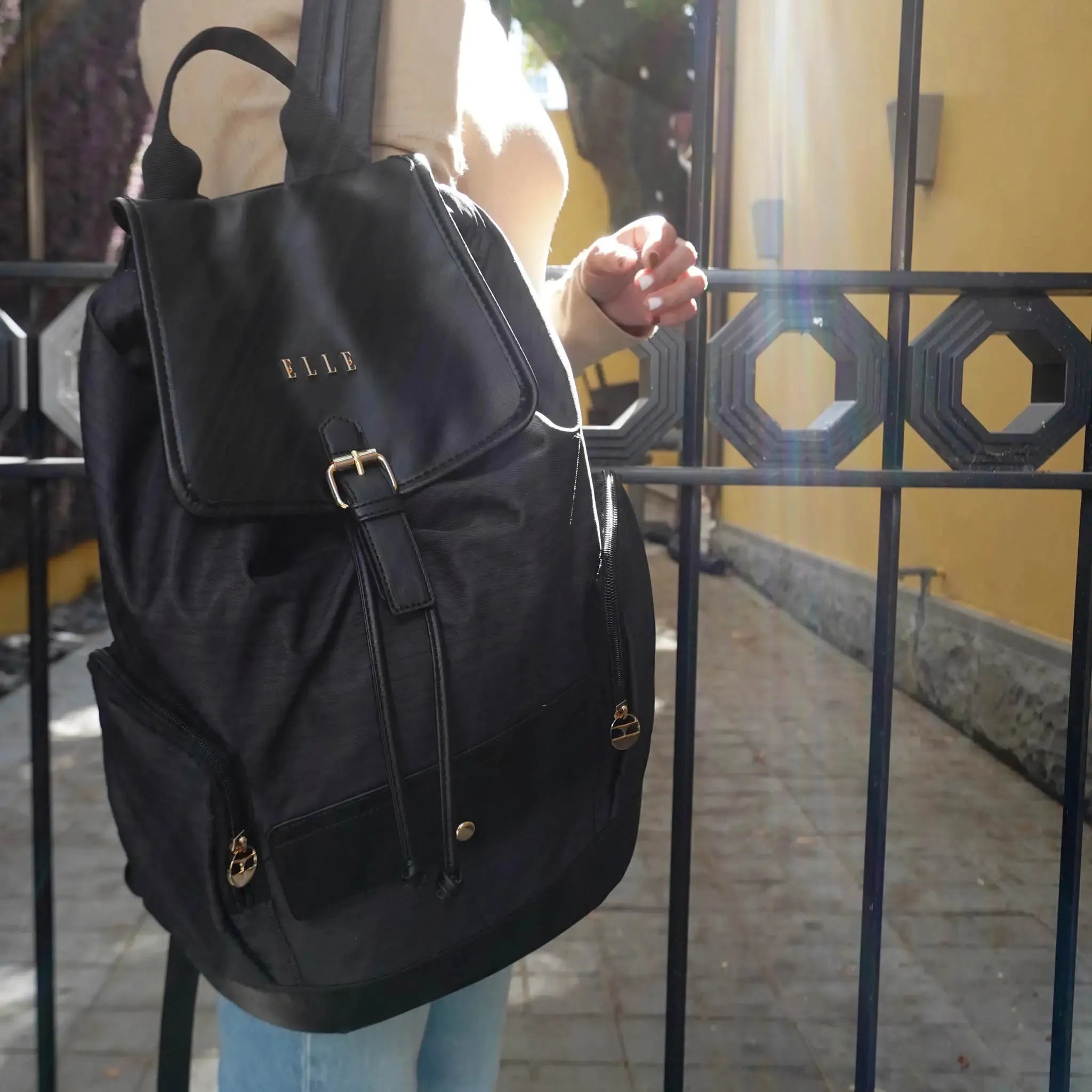 Eleganza 25L Monogram Backpack for Women & Men - Stylish Waterproof Laptop Backpack with USB Charging Port - Perfect for Travel, Work, School & Daily Commute
