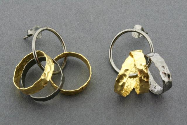 Enid Earrings for Women - Oxidized Silver & Gold Plated Dangle Earrings - Perfect for Parties, Weddings & Everyday Wear