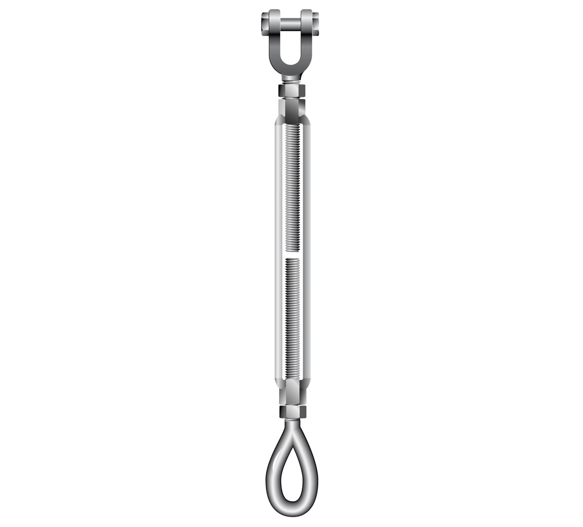 Stainless Steel Galvanized Turnbuckle Jaw Eye - Heavy Duty Rigging Hardware for Marine, Construction, and DIY Projects