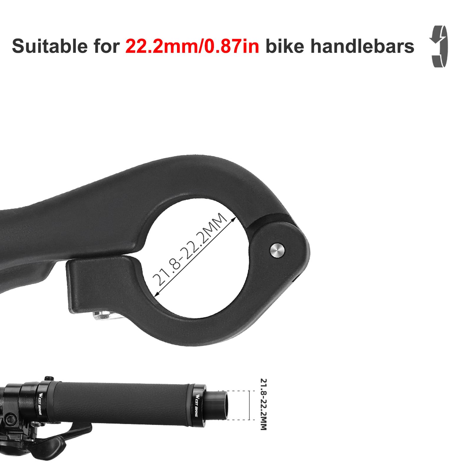 MTB Bike Bar Ends with Caps - Durable Mountain Bike Handlebar Extensions for Enhanced Grip & Control - Perfect for Trail Riding & Off-Road Cycling