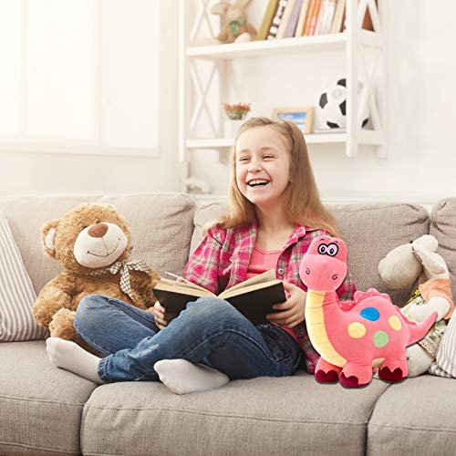EQLEF Soft Plush Dinosaur Stuffed Animal - Cute Dinosaur Toy for Kids, Pink (Rose) - Perfect for Gifts, Cuddling & Nursery Decor