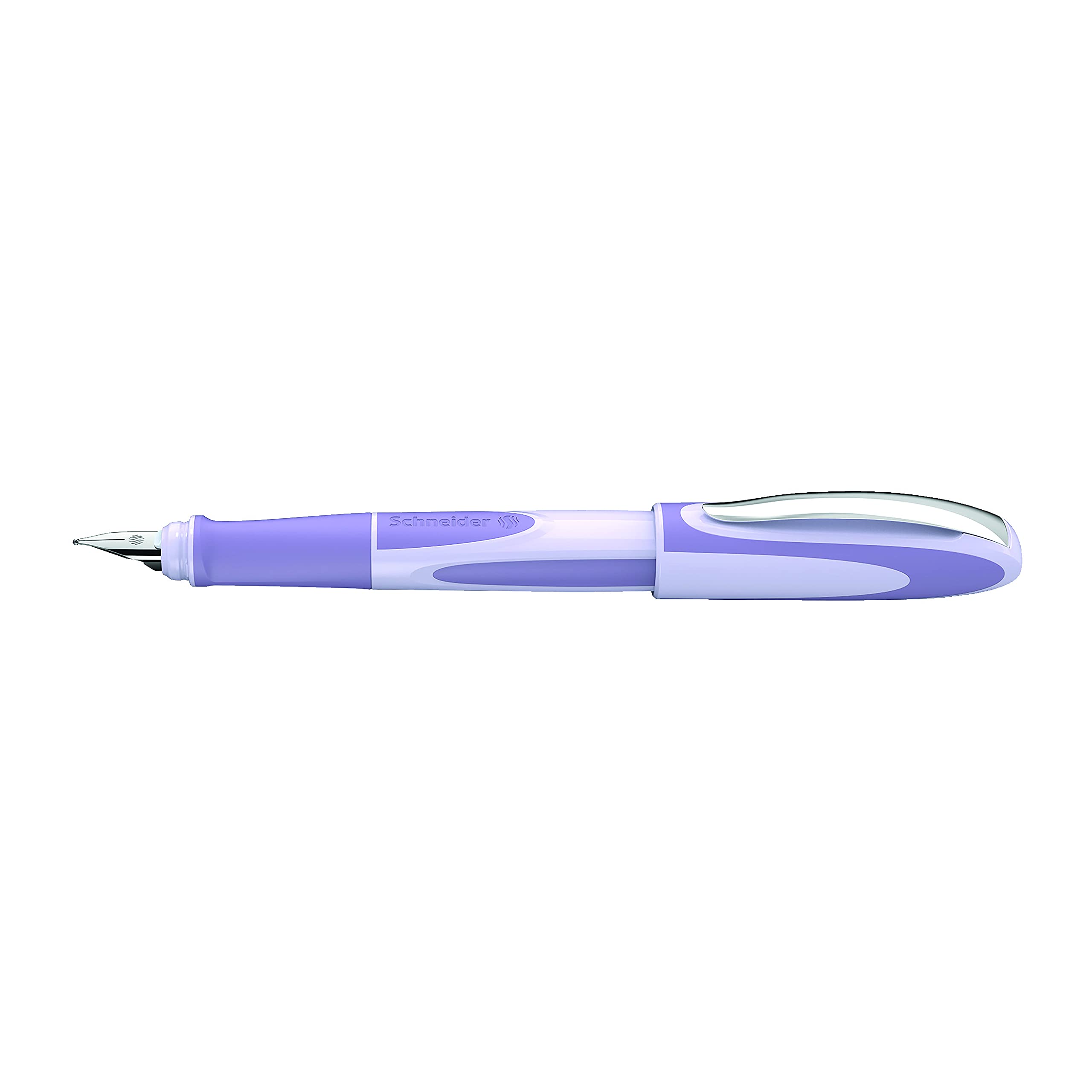 Schneider Ray Fountain Pen Medium Nib - Refillable Lavender Barrel with Royal Blue Erasable Ink Cartridge (Pack of 1) - Perfect for Writing, Journaling & Office Use
