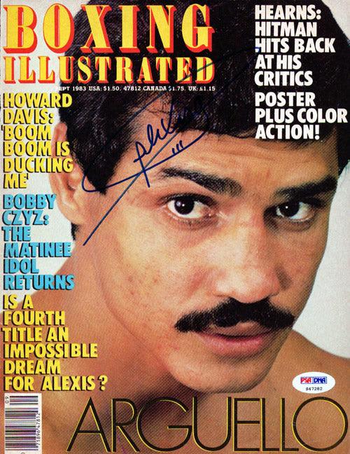 Alexis Arguello Autographed Boxing Illustrated Magazine Cover - PSA/DNA Certified #S47282 - Rare Collectible for Boxing Fans & Sports Memorabilia Enthusiasts