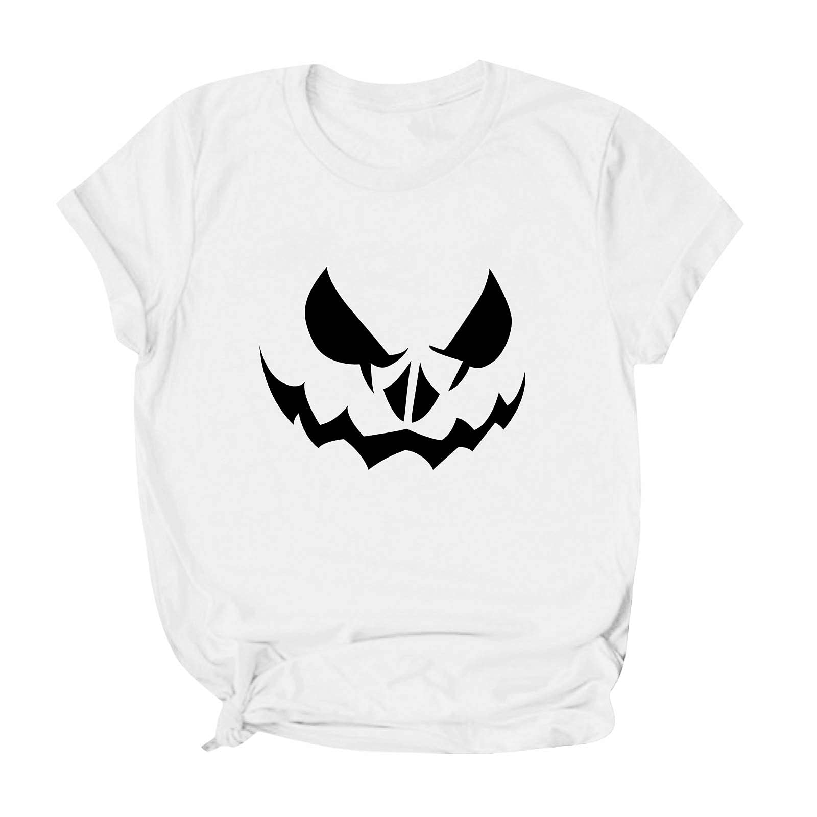 Women's Halloween Graphic T-Shirt - Cute Short Sleeve Loose Fit Tee for Summer | Casual Wear, Costume Party & Holiday Outfits
