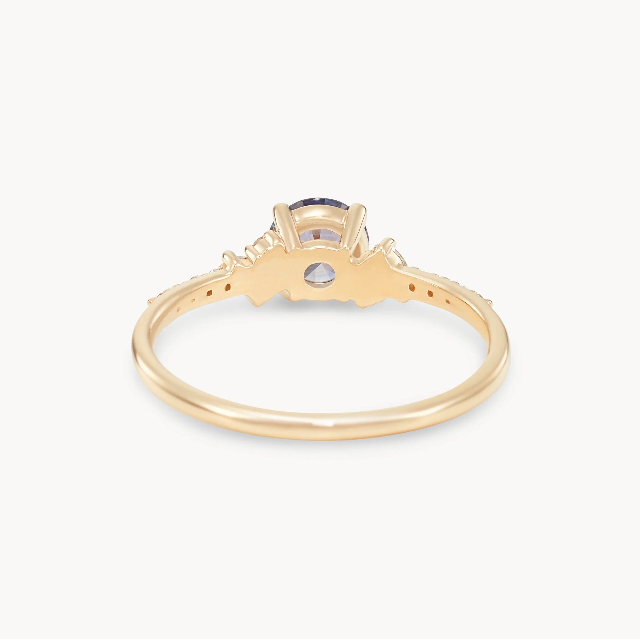 Unique 14K Yellow Gold Round Sapphire Dusklight Dream Ring – Perfect for Weddings, Anniversaries & Special Occasions