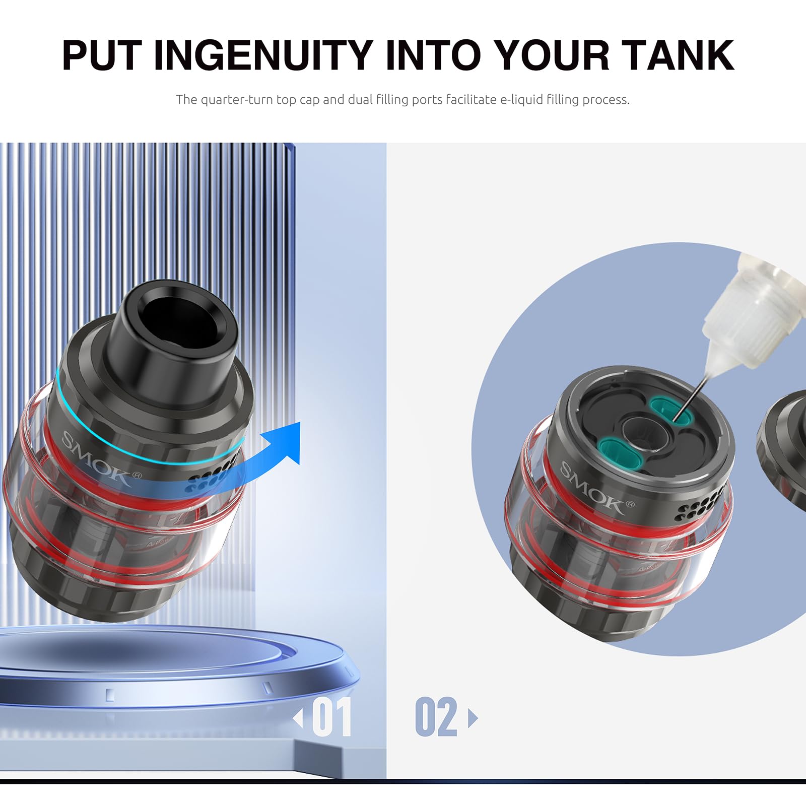 SMOK Mag Solo 100W Vape Kit - External Battery (21700/18650 Not Included) - 5ml T-Air SubTank with Top Airflow & Top Fill - Waterproof Design - 0.96