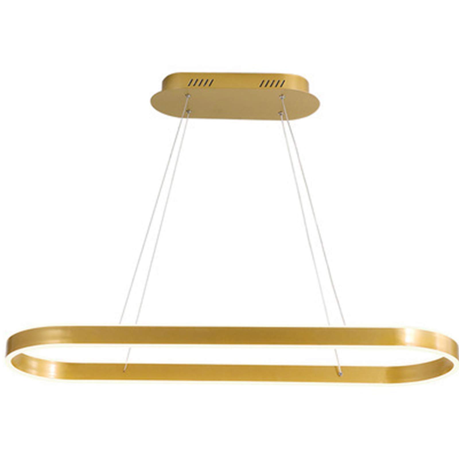 Modern Golden Linear Chandelier with Remote Control - 100CM Stepless Dimming LED Ceiling Light for Kitchen, Dining & Living Room - Suspension Installation, Home Decoration Lighting Fixture