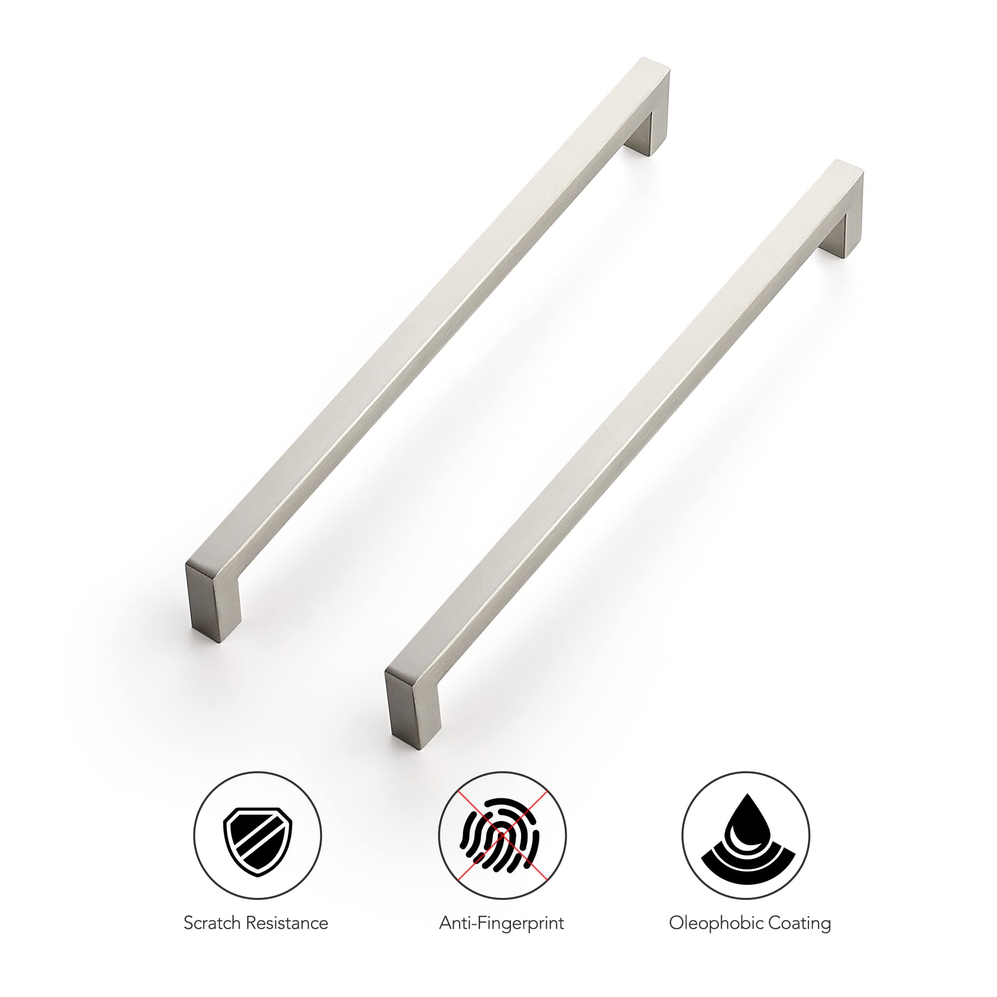 Ravinte 3 Pack 10 Inch Satin Nickel Cabinet Handles - Brushed Nickel Drawer Pulls for Modern Kitchen Cabinets, Bathroom Vanities & Furniture Hardware