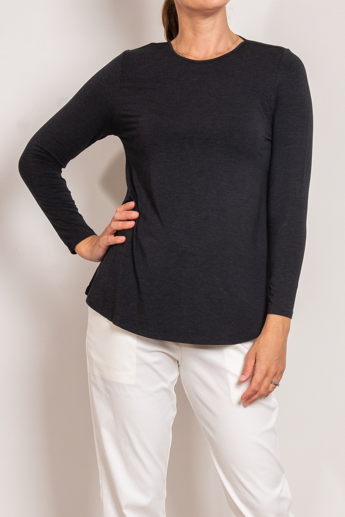 Tani Cara Long Sleeve Marle Top for Women - Soft Cotton Blend Casual Shirt - Perfect for Work, Date Night & Everyday Wear