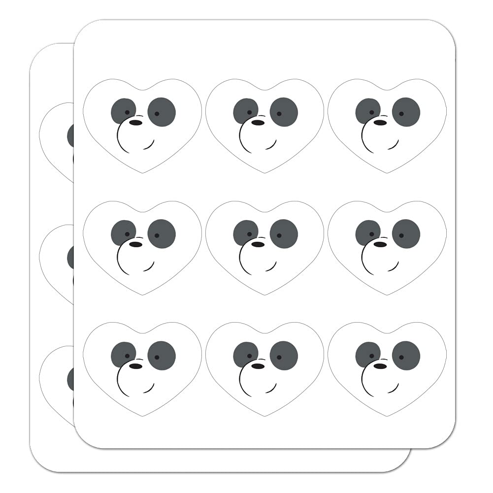 We Bare Bears Panda Heart Shaped Planner Stickers - Cute Cartoon Scrapbook Decals for Bullet Journals, Calendars, DIY Crafts & School Supplies (50-Piece Set) - Perfect for Scrapbooking, Gift Wrapping & Planner Decorations