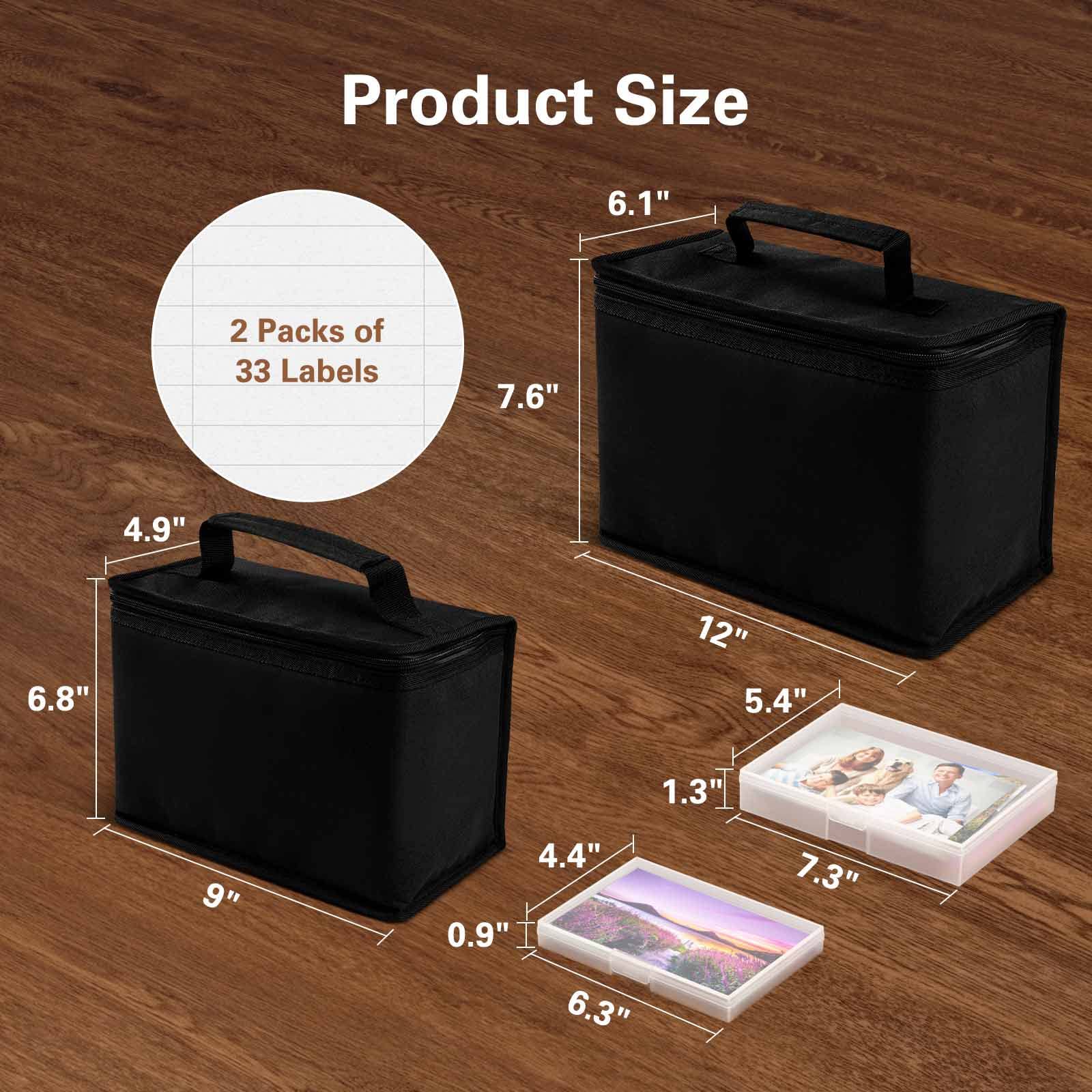 iBune Large 4x6 5x7 Photo Storage Box with 16 Inner Cases - Holds 1800 Photos, Zippered Cloth Bag & Handle - Perfect for Organizing Pictures, Cards, Crafts & Seed Packets (White) - Ideal for Home Organization, Scrapbooking & Memory Keeping