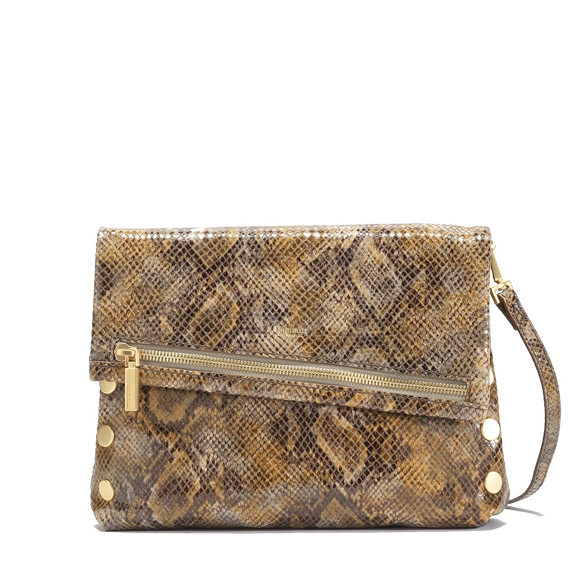 Hammitt VIP Medium Limestone Snake Strap Leather Crossbody Bag with Box Studs - Stylish Women's Purse for Work, Travel & Everyday Use