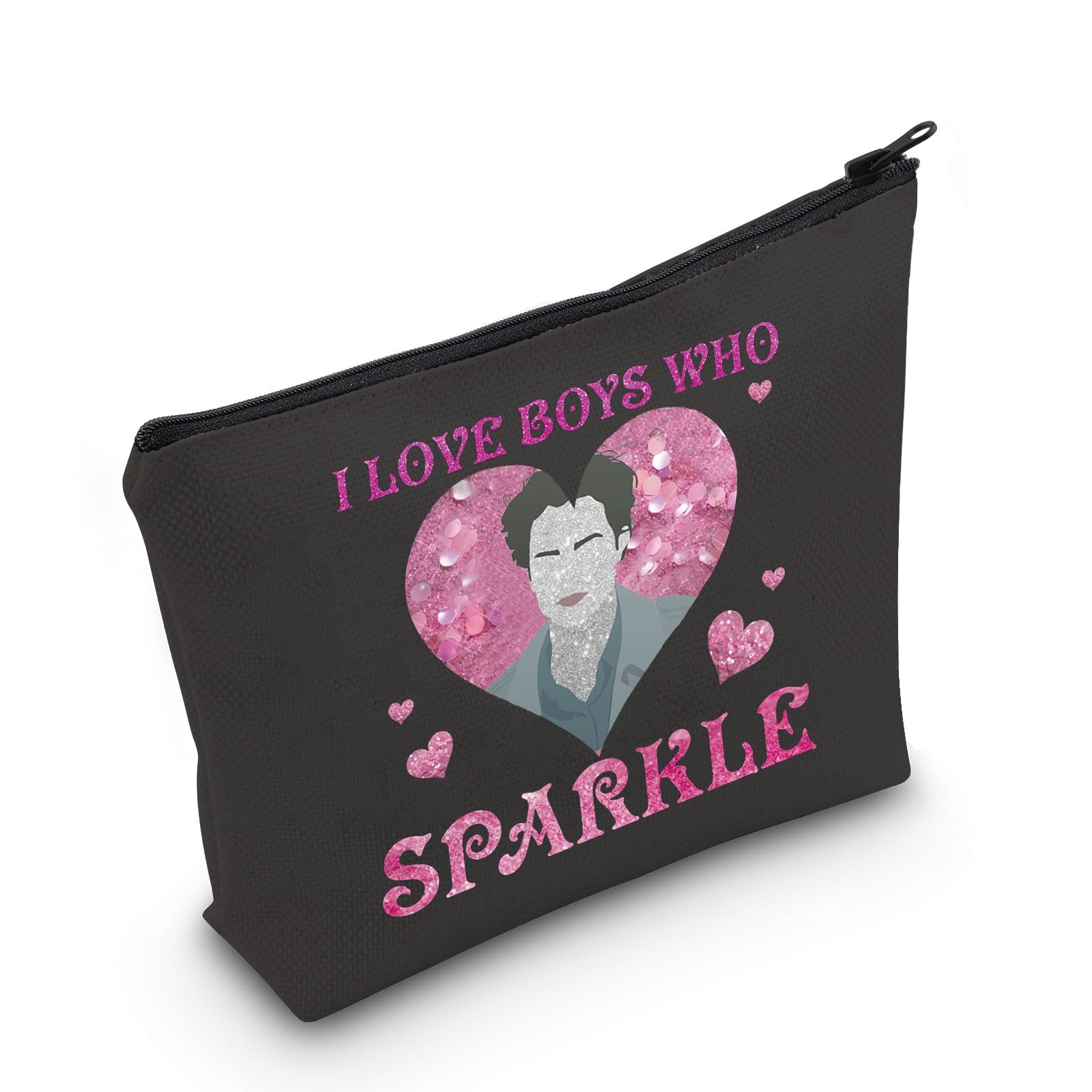 Edward Cullen Inspired Sparkle Cosmetic Bag - MEIKIUP Movie Themed Makeup Pouch for Twilight Fans | Perfect Gift for Birthday, Christmas & Cosplay | Glittery Travel Organizer for Women & Teens